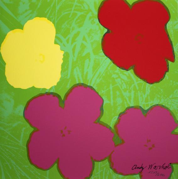 Andy Warhol Kleur Lithografie " Poppy Flowers Nr 5 " Ges Gen, Antiek en Kunst, Kunst | Litho's en Zeefdrukken, Ophalen of Verzenden
