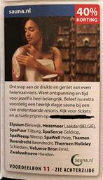 Kortingsbon Sauna, 40% korting pp. Zie omschrijving, Tickets en Kaartjes, Kortingsbon, Spa of Sauna