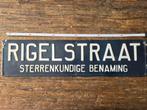 Vintage Rigelstraat Emaille Straatnaambord  Sterrenkundige, Ophalen of Verzenden