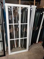 93x211,5cm binnendeur opdek L en R staallook wit SL44, Ophalen, 80 tot 100 cm, Glas, Binnendeur