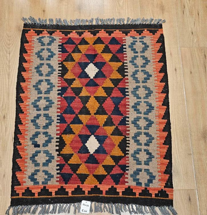 Handgeweven oosterse wollen kelim 87x73, Huis en Inrichting, Stoffering | Tapijten en Kleden, Nieuw, 50 tot 100 cm, 50 tot 100 cm