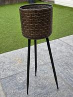 Mooie bronskleurige bloempot / plantenbak, Ophalen, Metaal, Balkon, 60 cm of meer