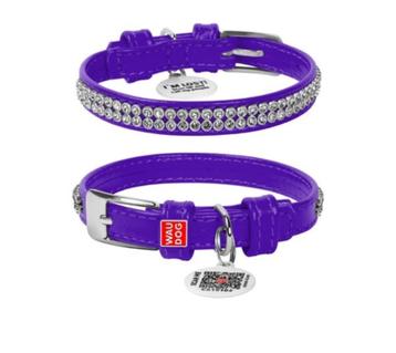 WAUDOG Glamour Halsband Leder Paars XS Nek 21-29 cm KOOPJE! beschikbaar voor biedingen