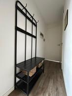 Kapstok met bank, zwart, 193x37x90 cm, Huis en Inrichting, Woonaccessoires | Kapstokken, Ophalen, Zo goed als nieuw, Metaal, Staande kapstok