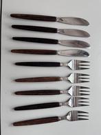 Vintage midcentury bestek met houten handvat, Ophalen of Verzenden, Gebruikt, Hout, Los bestek