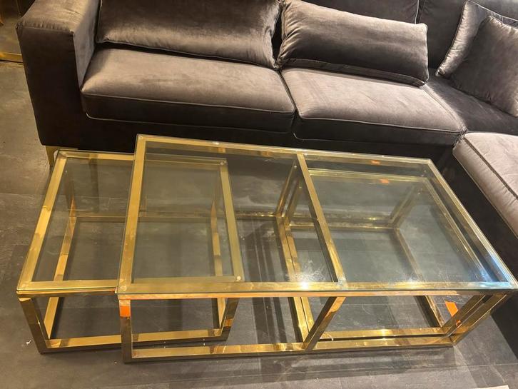 Luxe Antraciet Velvet Bank - Inclusief Aankoopbon!, Huis en Inrichting, Tafels | Salontafels, Zo goed als nieuw, 75 cm of meer