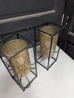 Set van 2 metalen tafellampjes/nachtlampjes, Ophalen of Verzenden, Zo goed als nieuw, Overige typen