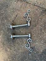 Zilver Gordijnroede met Wandsteunen, Ophalen of Verzenden, Gebruikt