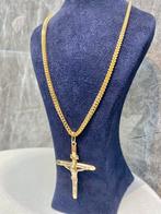 14k Gouden Ketting met Kruis, Nieuw, Ophalen of Verzenden, Met edelsteen, Goud