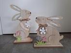 decoratie,houten konijnen,houten hazen,Paashaas,Pasen,deco, Huis en Inrichting, Woonaccessoires | Overige, Ophalen of Verzenden