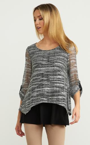 Joseph Ribkoff prachtig apart zilver/zwart tuniek mt 50, Kleding | Dames, Grote Maten, Nieuw, Blouse of Tuniek, Overige kleuren