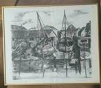Litho scheepswerf Amsterdam Zaanstreek Hans Olsthoorn 1990, Antiek en Kunst, Ophalen