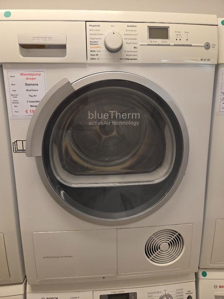 warmtepompdroger - Siemens -7kg - A+, Witgoed en Apparatuur, Wasdrogers, Refurbished, Condens, Voorlader, 6 tot 8 kg, 85 tot 90 cm