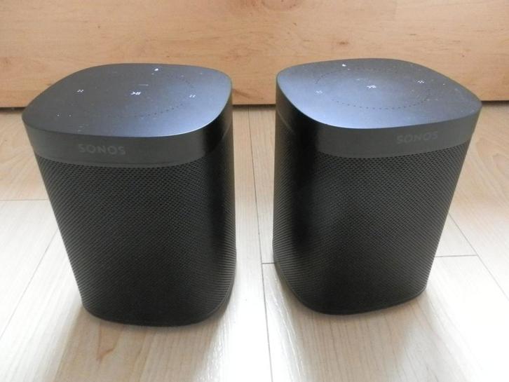 2x Sonos One (zwart)., Audio, Tv en Foto, Luidsprekers, Zo goed als nieuw, Front, Rear of Stereo speakers, 60 tot 120 watt, Sonos