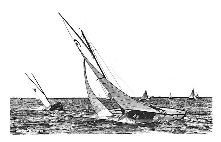 963754	Sneek	Sneekermeer	Zeilboot	1956	Gelopen met postzegel, Verzamelen, Ansichtkaarten | Nederland, Gelopen, Friesland, 1940 tot 1960
