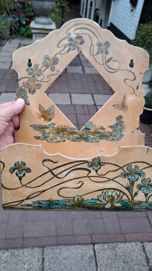 ART NOUVEAU DECORATIEVE WAND OF BRIEVENHOUDER - SPIEGEL  ENZ, Antiek en Kunst, Curiosa en Brocante, Verzenden