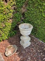 Betonnen voet en bloempot, Tuin en Terras, Bloembakken en Plantenbakken, Ophalen, Gebruikt, Rond, Minder dan 60 cm