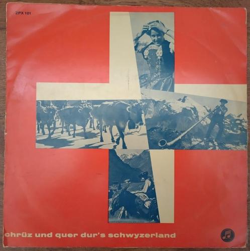 LP Chrüz Und Quer Dur's Schwyzerland Columbia 1959 ZPX 101, Cd's en Dvd's, Vinyl | Overige Vinyl, Gebruikt, 12 inch, Ophalen of Verzenden
