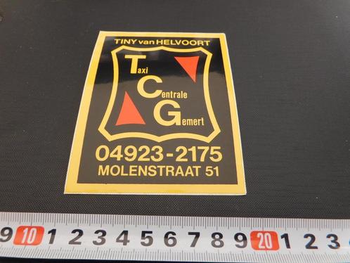 sticker Gemert TCG  Tiny van Helvoort Taxi Centrale, Verzamelen, Stickers, Zo goed als nieuw, Bedrijf of Vereniging, Ophalen