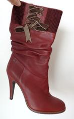 Fornarina leren burgundy laarzen, maat 39, nieuw in doos, Hoge laarzen, Verzenden, Fornarina, Nieuw