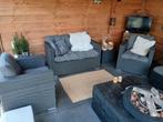 Tuinset (donker) grijs inclusief comfortabele kussens, Ophalen, Gebruikt, Kunststof, Bank