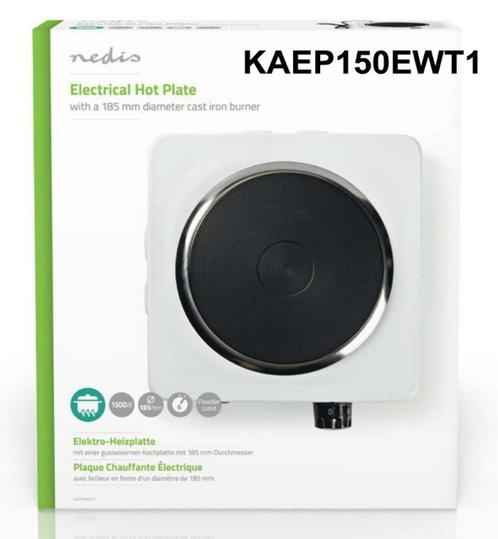 Nedis KAEP150EWT1 1-pits Elektrische Kookplaat Wit., Witgoed en Apparatuur, Kookplaten, Nieuw, Vrijstaand, Elektrisch, 3 kookzones of minder