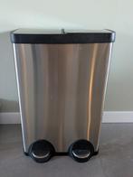 Dubbele prullenbak, Huis en Inrichting, Ophalen, Gebruikt, 50 tot 75 cm, 40 liter of meer