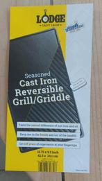 Lodge cast iron gietijzeren grillplaat 2-zijdig zgan, Ophalen, Zo goed als nieuw