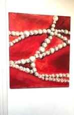 Olieverfschilderij 'Parelsnoer', Antiek en Kunst, Kunst | Schilderijen | Modern, Ophalen of Verzenden