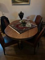 Eethoek: Tafel met Bolpoot & 4 Stoelen, Ophalen of Verzenden