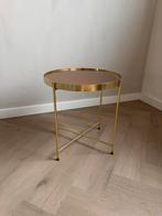 Bijzettafel goud, 45 tot 60 cm, Minder dan 55 cm, Rond, Ophalen of Verzenden