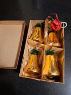 4 Oude kerstballen, kerstklokken in doos, Diversen, Kerst, Ophalen of Verzenden, Gebruikt