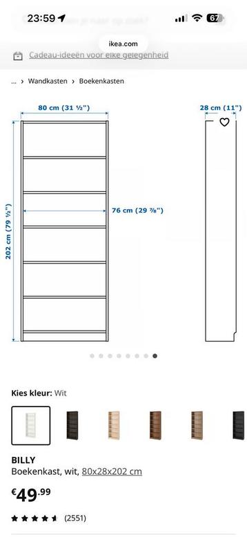 Ikea Billy Boekenkast 80x28x202 cm - afbeelding 2