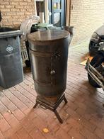 Stalen zelfgemaakte kachel met aslade en rooster, Huis en Inrichting, Kachels, Ophalen, Gebruikt