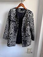 Ethina lange blazer zwart wit luipaardprint maat S, Verzenden, Wit, Zo goed als nieuw, Jasje