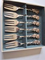 Vintage Gebaksvorkjes met Roosjes van de firma Hooijkaas uit, Antiek en Kunst, Ophalen of Verzenden