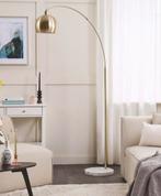 Staande lamp - messing goud vloerlamp - booglamp, Huis en Inrichting, Lampen | Vloerlampen, Ophalen, Zo goed als nieuw, Metaal