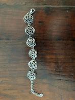 Leuke armband met roosjes, Ophalen of Verzenden, Zo goed als nieuw, Zilver