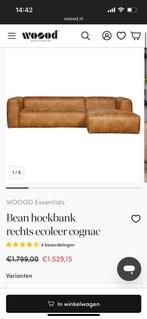 Woood hoekbank bean cognac, Ophalen, Zo goed als nieuw, Overige materialen