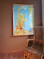 Prachtige vintage schoolplaat kaart Noord-Holland Amsterdam, Ophalen of Verzenden