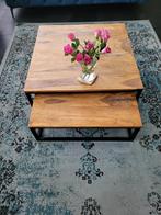 Mooie houten (mango) salontafeltjes, Huis en Inrichting, Tafels | Salontafels, Ophalen, 50 tot 100 cm, 50 tot 100 cm, Zo goed als nieuw