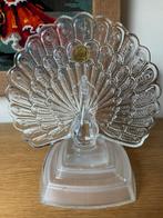 Vintage kristallen pauw van cristal d’Argues France op voet, Antiek en Kunst, Ophalen of Verzenden