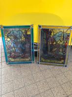 2x glas in loodraam, Doe-het-zelf en Verbouw, Ophalen, Zo goed als nieuw, Minder dan 80 cm