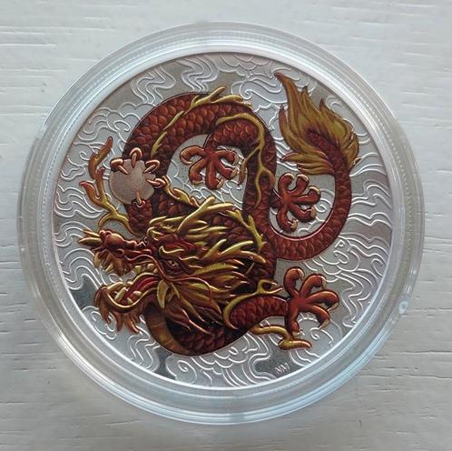Zilveren 1 oz Miths & Legends Dragon 2021., Postzegels en Munten, Munten | Oceanië, Losse munt, Zilver, Ophalen of Verzenden