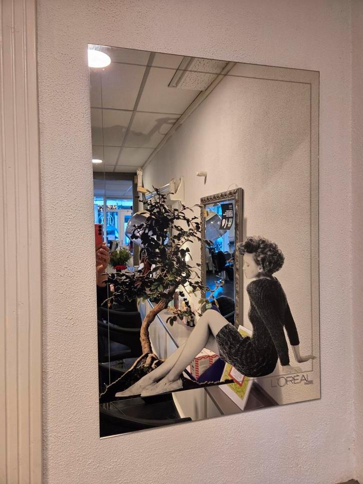 Oude L'Oreal Spiegel, Huis en Inrichting, Woonaccessoires | Spiegels, Gebruikt, 50 tot 75 cm, Minder dan 100 cm, Rechthoekig, Ophalen