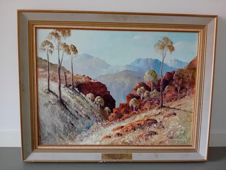 Schilderij Australisch Landschap, Antiek en Kunst, Kunst | Schilderijen | Klassiek, Ophalen of Verzenden