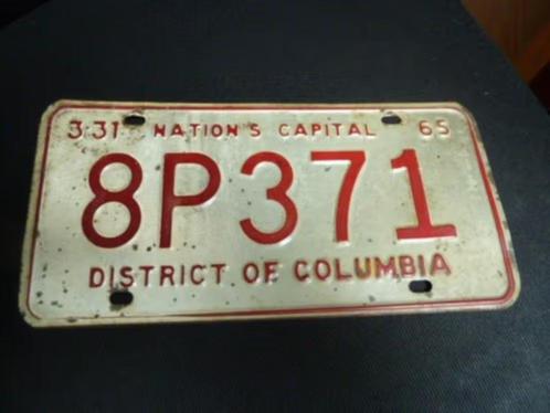 Kentekenplaat licenseplate Washington DC 1965 USA, Verzamelen, Automerken, Motoren en Formule 1, Gebruikt, Auto's, Verzenden