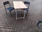 Nette compacte keukentafel of bijzettafel met stoelen., Ophalen, Zo goed als nieuw