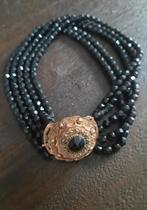 Gitten Collier met 14K Gouden Sluiting met Saffier, Sieraden, Tassen en Uiterlijk, Gebruikt, Zwart, Ophalen of Verzenden, Steen of Mineraal