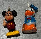 2 kaarsjes Donald Duck Mickey Mouse Walt Disney company, Ophalen of Verzenden, Mickey Mouse, Zo goed als nieuw, Beeldje of Figuurtje